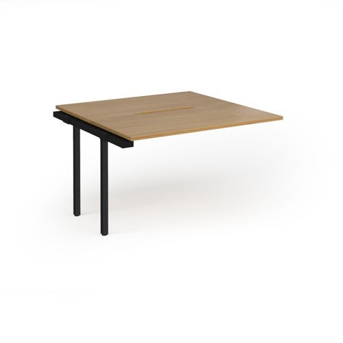 Connex Goal-Post 1200 x 1200 x 725mm Back to Back Add On Bay - Black Frame / Oak Top - GCO1212-AB-K-O