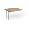 Connex Goal-Post 1200 x 1200 x 725mm Back to Back Add On Bay - Silver Frame / Beech Top - GCO1212-AB-S-B