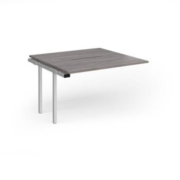 Connex Goal-Post 1200 x 1200 x 725mm Back to Back Add On Bay - Silver Frame / Grey Oak Top - GCO1212-AB-S-GO