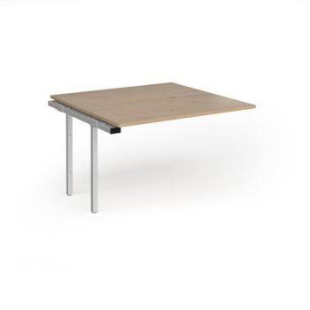Connex Goal-Post 1200 x 1200 x 725mm Back to Back Add On Bay - Silver Frame / Kendal Oak Top - GCO1212-AB-S-KO