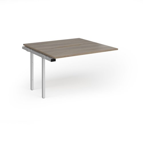 Connex Goal-Post 1200 x 1200 x 725mm Back to Back Add On Bay - Silver Frame / Nebraska Oak Top - GCO1212-AB-S-NO