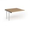 Connex Goal-Post 1200 x 1200 x 725mm Back to Back Add On Bay - Silver Frame / Oak Top - GCO1212-AB-S-O