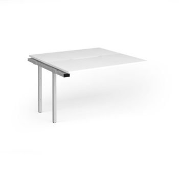 Connex Goal-Post 1200 x 1200 x 725mm Back to Back Add On Bay - Silver Frame / White Top - GCO1212-AB-S-WH