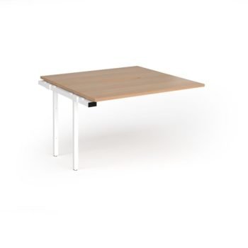 Connex Goal-Post 1200 x 1200 x 725mm Back to Back Add On Bay - White Frame / Beech Top - GCO1212-AB-WH-B