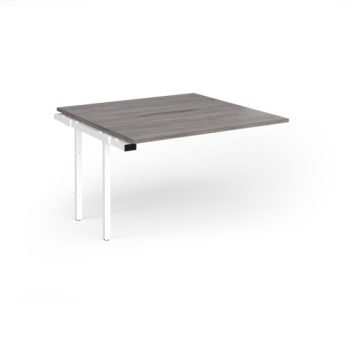 Connex Goal-Post 1200 x 1200 x 725mm Back to Back Add On Bay - White Frame / Grey Oak Top - GCO1212-AB-WH-GO