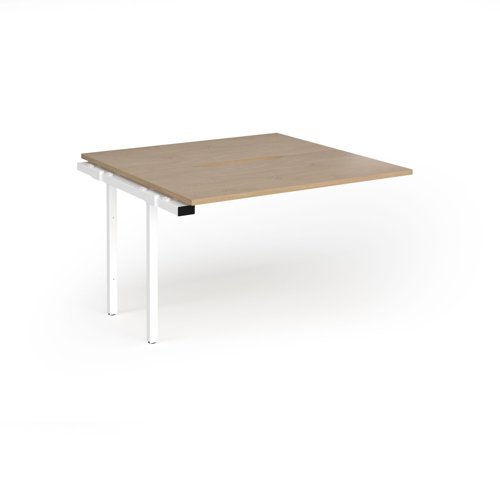 Connex Goal-Post 1200 x 1200 x 725mm Back to Back Add On Bay - White Frame / Kendal Oak Top - GCO1212-AB-WH-KO