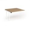 Connex Goal-Post 1200 x 1200 x 725mm Back to Back Add On Bay - White Frame / Oak Top - GCO1212-AB-WH-O