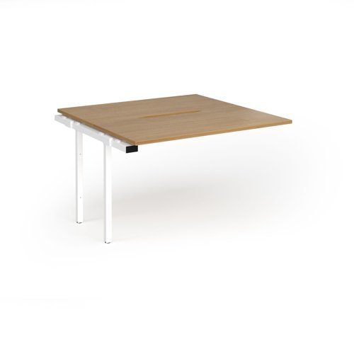 Connex Goal-Post 1200 x 1200 x 725mm Back to Back Add On Bay - White Frame / Oak Top - GCO1212-AB-WH-O
