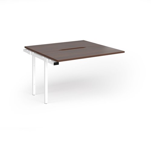 Connex Goal-Post 1200 x 1200 x 725mm Back to Back Add On Bay - White Frame / Walnut Top - GCO1212-AB-WH-W
