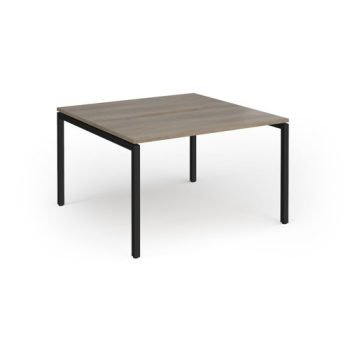 Connex Goal-Post 1200 x 1200 x 725mm Back to Back Desk ( 2 x 1200mm ) - Black Frame / Nebraska Oak Top - GCO1212-K-NO
