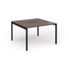 Connex Goal-Post 1200 x 1200 x 725mm Back to Back Desk ( 2 x 1200mm ) - Black Frame / Walnut Top - GCO1212-K-W