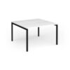 Connex Goal-Post 1200 x 1200 x 725mm Back to Back Desk ( 2 x 1200mm ) - Black Frame / White Top - GCO1212-K-WH