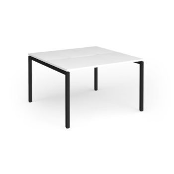 Connex Goal-Post 1200 x 1200 x 725mm Back to Back Desk ( 2 x 1200mm ) - Black Frame / White Top - GCO1212-K-WH