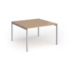 Connex Goal-Post 1200 x 1200 x 725mm Back to Back Desk ( 2 x 1200mm ) - Silver Frame / Beech Top - GCO1212-S-B