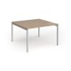 Connex Goal-Post 1200 x 1200 x 725mm Back to Back Desk ( 2 x 1200mm ) - Silver Frame / Kendal Oak Top - GCO1212-S-KO