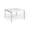 Connex Goal-Post 1200 x 1200 x 725mm Back to Back Desk ( 2 x 1200mm ) - Silver Frame / White Top - GCO1212-S-WH