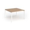 Connex Goal-Post 1200 x 1200 x 725mm Back to Back Desk ( 2 x 1200mm ) - White Frame / Beech Top - GCO1212-WH-B