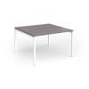 Connex Goal-Post 1200 x 1200 x 725mm Back to Back Desk ( 2 x 1200mm ) - White Frame / Grey Oak Top - GCO1212-WH-GO