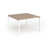 Connex Goal-Post 1200 x 1200 x 725mm Back to Back Desk ( 2 x 1200mm ) - White Frame / Kendal Oak Top - GCO1212-WH-KO
