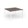 Connex Goal-Post 1200 x 1200 x 725mm Back to Back Desk ( 2 x 1200mm ) - White Frame / Walnut Top - GCO1212-WH-W