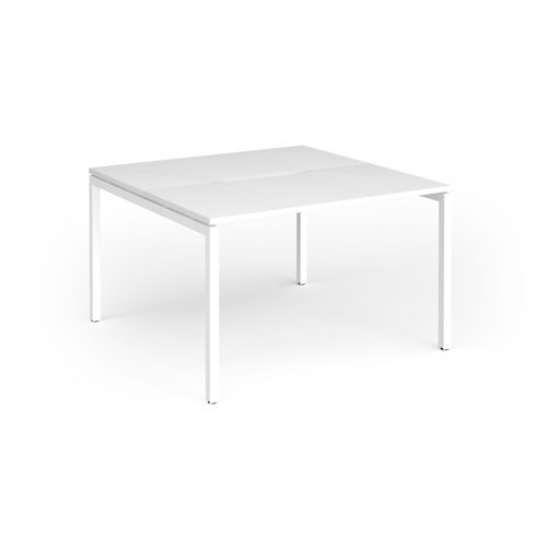 Connex Goal-Post 1200 x 1200 x 725mm Back to Back Desk ( 2 x 1200mm ) - White Frame / White Top - GCO1212-WH-WH