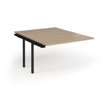 Connex Goal-Post 1200 x 1600 x 725mm Back to Back Add On Bay - Black Frame / Kendal Oak Top - GCO1216-AB-K-KO