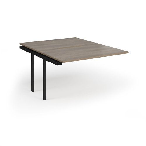 Connex Goal-Post 1200 x 1600 x 725mm Back to Back Add On Bay - Black Frame / Nebraska Oak Top - GCO1216-AB-K-NO