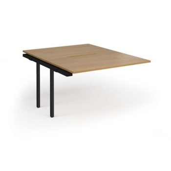 Connex Goal-Post 1200 x 1600 x 725mm Back to Back Add On Bay - Black Frame / Oak Top - GCO1216-AB-K-O
