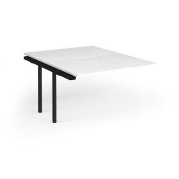 Connex Goal-Post 1200 x 1600 x 725mm Back to Back Add On Bay - Black Frame / White Top - GCO1216-AB-K-WH