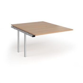 Connex Goal-Post 1200 x 1600 x 725mm Back to Back Add On Bay - Silver Frame / Beech Top - GCO1216-AB-S-B