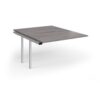 Connex Goal-Post 1200 x 1600 x 725mm Back to Back Add On Bay - Silver Frame / Grey Oak Top - GCO1216-AB-S-GO