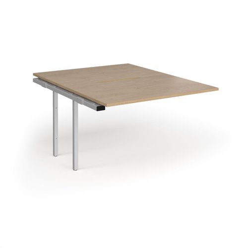 Connex Goal-Post 1200 x 1600 x 725mm Back to Back Add On Bay - Silver Frame / Kendal Oak Top - GCO1216-AB-S-KO