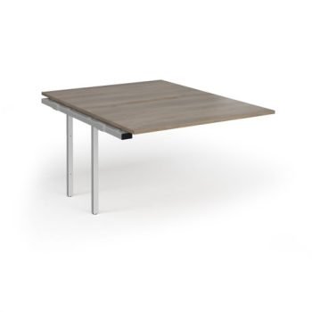 Connex Goal-Post 1200 x 1600 x 725mm Back to Back Add On Bay - Silver Frame / Nebraska Oak Top - GCO1216-AB-S-NO