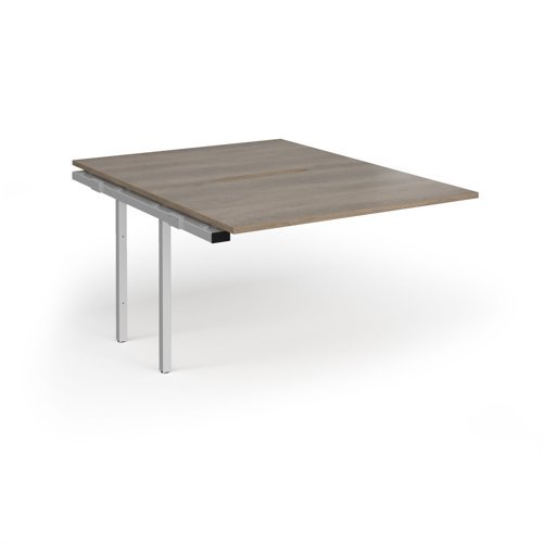 Connex Goal-Post 1200 x 1600 x 725mm Back to Back Add On Bay - Silver Frame / Nebraska Oak Top - GCO1216-AB-S-NO
