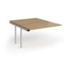 Connex Goal-Post 1200 x 1600 x 725mm Back to Back Add On Bay - Silver Frame / Oak Top - GCO1216-AB-S-O