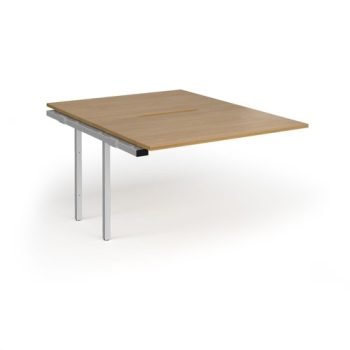 Connex Goal-Post 1200 x 1600 x 725mm Back to Back Add On Bay - Silver Frame / Oak Top - GCO1216-AB-S-O
