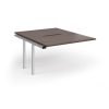 Connex Goal-Post 1200 x 1600 x 725mm Back to Back Add On Bay - Silver Frame / Walnut Top - GCO1216-AB-S-W