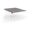 Connex Goal-Post 1200 x 1600 x 725mm Back to Back Add On Bay - White Frame / Grey Oak Top - GCO1216-AB-WH-GO