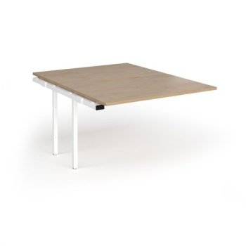 Connex Goal-Post 1200 x 1600 x 725mm Back to Back Add On Bay - White Frame / Kendal Oak Top - GCO1216-AB-WH-KO