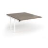Connex Goal-Post 1200 x 1600 x 725mm Back to Back Add On Bay - White Frame / Nebraska Oak Top - GCO1216-AB-WH-NO