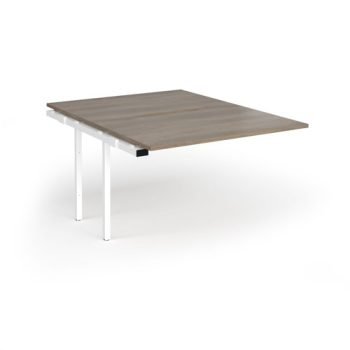 Connex Goal-Post 1200 x 1600 x 725mm Back to Back Add On Bay - White Frame / Nebraska Oak Top - GCO1216-AB-WH-NO