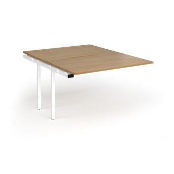Connex Goal-Post 1200 x 1600 x 725mm Back to Back Add On Bay - White Frame / Oak Top - GCO1216-AB-WH-O