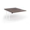 Connex Goal-Post 1200 x 1600 x 725mm Back to Back Add On Bay - White Frame / Walnut Top - GCO1216-AB-WH-W