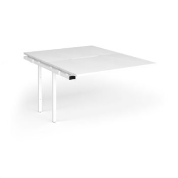 Connex Goal-Post 1200 x 1600 x 725mm Back to Back Add On Bay - White Frame / White Top - GCO1216-AB-WH-WH