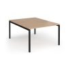 Connex Goal-Post 1200 x 1600 x 725mm Back to Back Desk ( 2 x 1200mm ) - Black Frame / Beech Top - GCO1216-K-B
