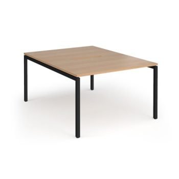 Connex Goal-Post 1200 x 1600 x 725mm Back to Back Desk ( 2 x 1200mm ) - Black Frame / Beech Top - GCO1216-K-B