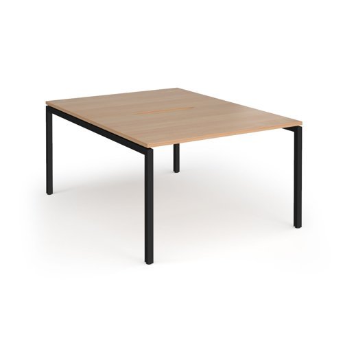 Connex Goal-Post 1200 x 1600 x 725mm Back to Back Desk ( 2 x 1200mm ) - Black Frame / Beech Top - GCO1216-K-B