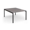 Connex Goal-Post 1200 x 1600 x 725mm Back to Back Desk ( 2 x 1200mm ) - Black Frame / Grey Oak Top - GCO1216-K-GO