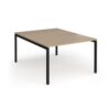 Connex Goal-Post 1200 x 1600 x 725mm Back to Back Desk ( 2 x 1200mm ) - Black Frame / Kendal Oak Top - GCO1216-K-KO