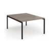 Connex Goal-Post 1200 x 1600 x 725mm Back to Back Desk ( 2 x 1200mm ) - Black Frame / Nebraska Oak Top - GCO1216-K-NO